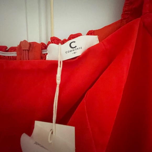 Commense Square Neck Long Sleeve Fitted Bodice Wrap Dress - Picture 10 of 10